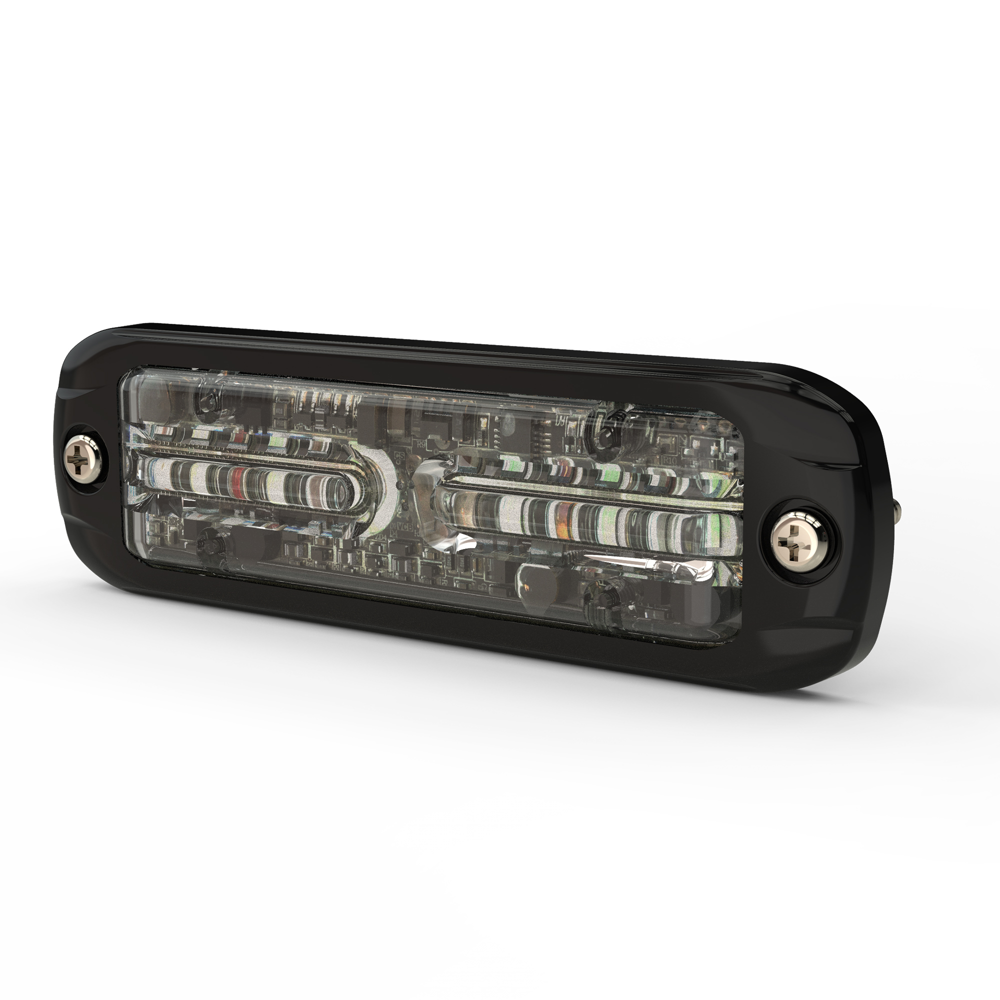 ECCO, Directional Warning: Tri-Color red/amber/blue, Light Type LED, Lens Color Clear, Included (qty.) 1 Model# ED3802RBA